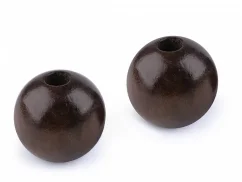 Velké dřevěné korále lakované Ø40 mm hnědá cena za 1 kus