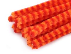 Chlupaté modelovací drátky proužek Ø6 mm délka 30 cm oranžová červená