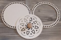 Set prstenec + dno + víko + knopka-  dekor BÍLÁ 20 cm typ 3