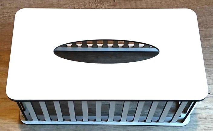 Konstrukce pro vyplétaný kapesník s víkem 27x15x10cm typ 56 BÍLÁ