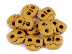 Brzdičky s dvěma dírkami 20x20 mm hořčicová tmavá