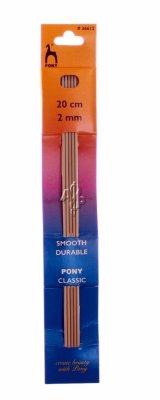 Jehlice ponožkové PONY  20 cm 2,0 mm sada 5 ks