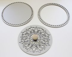 Set prstenec + dno + víko + knopka dekor ŠEDÁ  22,5 cm typ A1