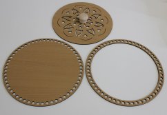Set prstenec + dno + víko + knopka - dekor Buk  25 cm typ 3