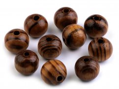 Dřevěné korálky Strip Ø16 mm borovice  tmavá  cena za kus