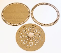 Set prstenec + dno + víko + knopka-  dekor Dub ZLATÝ 22,5cm typ A2