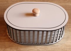 Konstrukce pro vyplétané košíky s víkem 30x20x10cm  typ2 Šedá