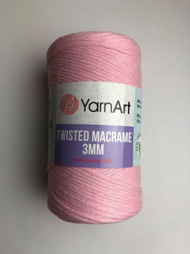 Twisted Macrame 3mm příze   č. 762 růžová