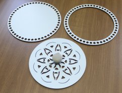 Set prstenec + dno + víko + knopka-  dekor BÍLÁ 22,5cm typ A2