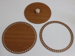 Set prstenec + dno + víko + knopka - dekor Třešeň  25 cm typ 2