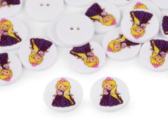 Knoflík dětský velikost 24" princezna bílá fialová