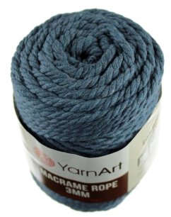 Macrame Rope 761modro šedá 3 mm
