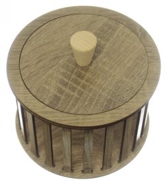 Konstrukce pro vyplétané košíky s víkem 15x10cm  kruh typ T2 DUB LANÝŽ