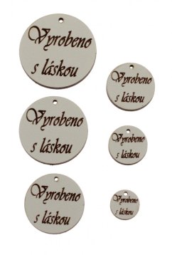 Značka Vyrobeno s láskou ŠEDÁ  sada 6 kusů typ Z