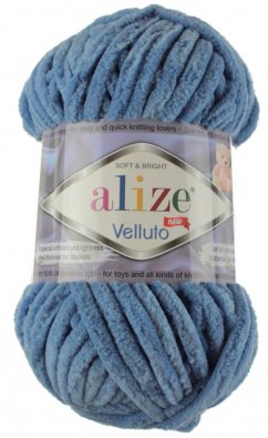 Alize Velluto 374 modrošedá