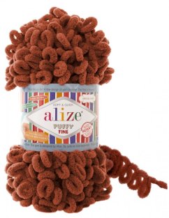 Alize Puffy Fine 90 hnědá