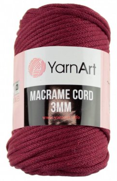 Macrame Cord 3 mm 781 vínová YarnArt