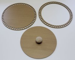 Set prstenec + dno + víko + knopka-  dekor buk  22,5 cm typ 2