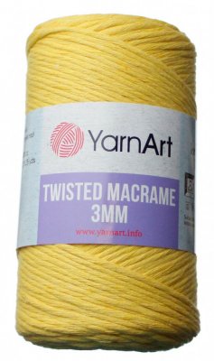 Twisted Macrame 3mm příze   č. 764 žlutá
