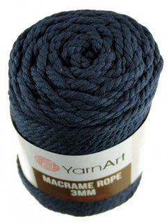 Macrame Rope 784 tm.modrá   3 mm