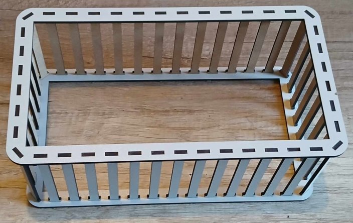 Konstrukce pro vyplétaný kapesník s víkem 27x15x10cm typ 56 ŠEDÁ