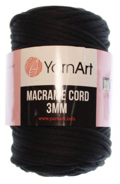Macrame Cord 3 mm 750 černá YarnArt
