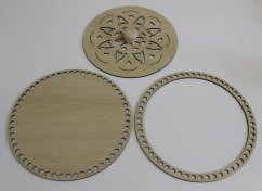 Set prstenec + dno + víko + knopka - dekor Javor  25 cm typ 3