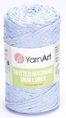 Twisted Macrame Lurex 3mm příze  760 sv.modrá