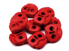 Brzdičky s dvěma dírkami 20x20 mm červená tmavá