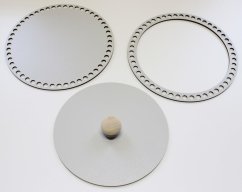 Set prstenec + dno + víko + knopka DEKOR ŠEDÁ  22,5 cm typ A3
