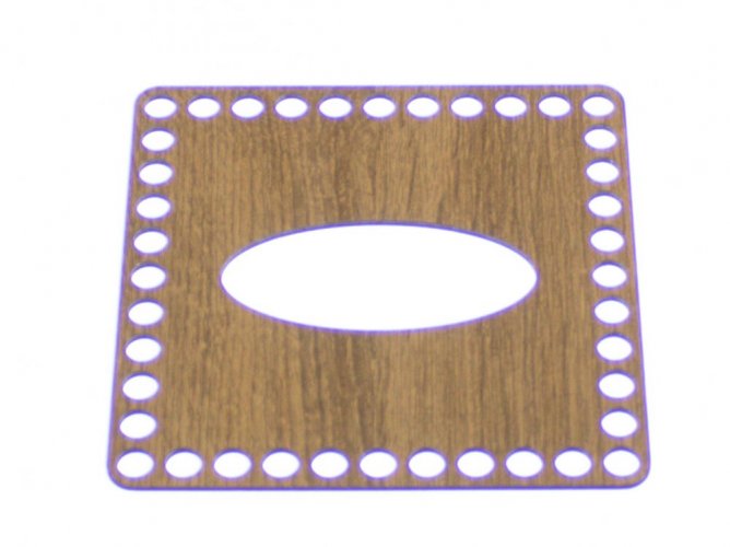 Dřevěné víko na kapesníky - čtverec Velikost: 15 cm, Dekor: Dub HDF deska