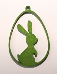 Dřevěná velikonoční ozdoba 8x5cm k zavěšení ZELENÁ