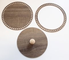 Set prstenec + dno + víko + knopka-  dekor Dub LANÝŽ 22,5cm typ A3