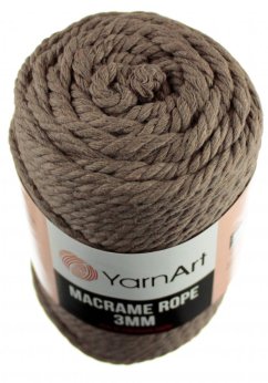 Macrame Rope 788 hnědá 3 mm