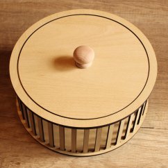 Konstrukce pro vyplétané košíky s víkem 25x10cm  kruh typ R3 Javor