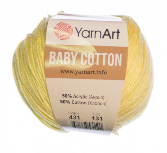 Baby Cotton  YarnArt  431 světle žlutá