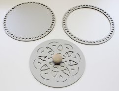 Set prstenec + dno + víko + knopka dekor ŠEDÁ  22,5 cm typ A2