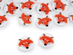Knoflík dětský velikost 24" liška oranžová