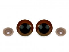 Bezpečnostní oči  12 mm Černé  lem hnědá  , cena za pár 2 kusy 2 jakost