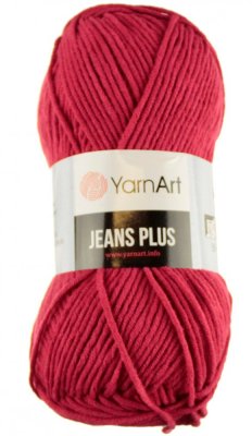Jeans Plus 51 tmavě  červená YarnArt