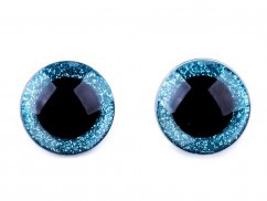 Bezpečnostní oči glitrové Ø25 mm barva modrá 1 jakost  cena za 2ks