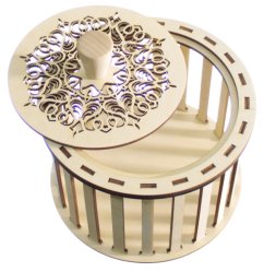 Konstrukce pro vyplétané košíky s víkem 15x10cm  kruh typ K2