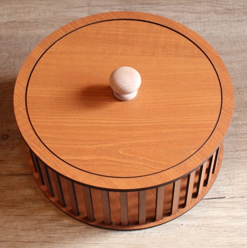 Konstrukce pro vyplétané košíky s víkem 25x10cm  kruh typ R3 Třešeň