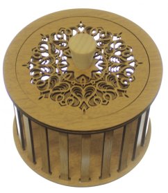 Konstrukce pro vyplétané košíky s víkem 15x10cm kruh typ T1 Dub Zlatý