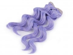 Paruka / vlasy pro panenky 25 cm vlnité  fialová