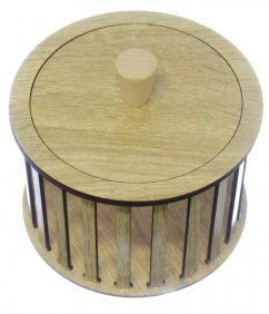 Konstrukce pro vyplétané košíky s víkem 15x10cm kruh typ T2 DUB TAUPE