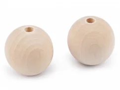 Velké dřevěné korále nelakované Ø45 mm cena za 1 kus přírodní sv.
