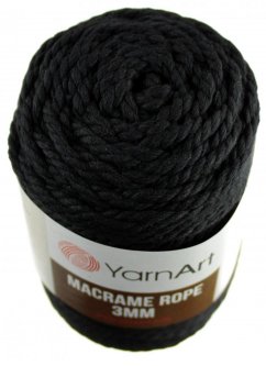 Macrame Rope 750 černá 3 mm