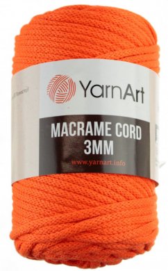 Macrame Cord 3 mm 800 oranžová YarnArt
