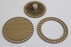 Set prstenec + dno + víko + knopka-  dekor BUK 15 cm typ 1